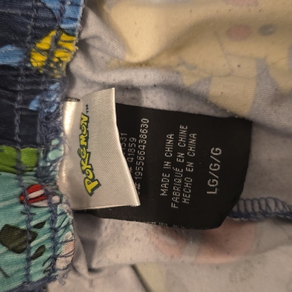 Pokemon Mens Pajamas - Blue with Multicolor Characters Large - Picture 5 of 5